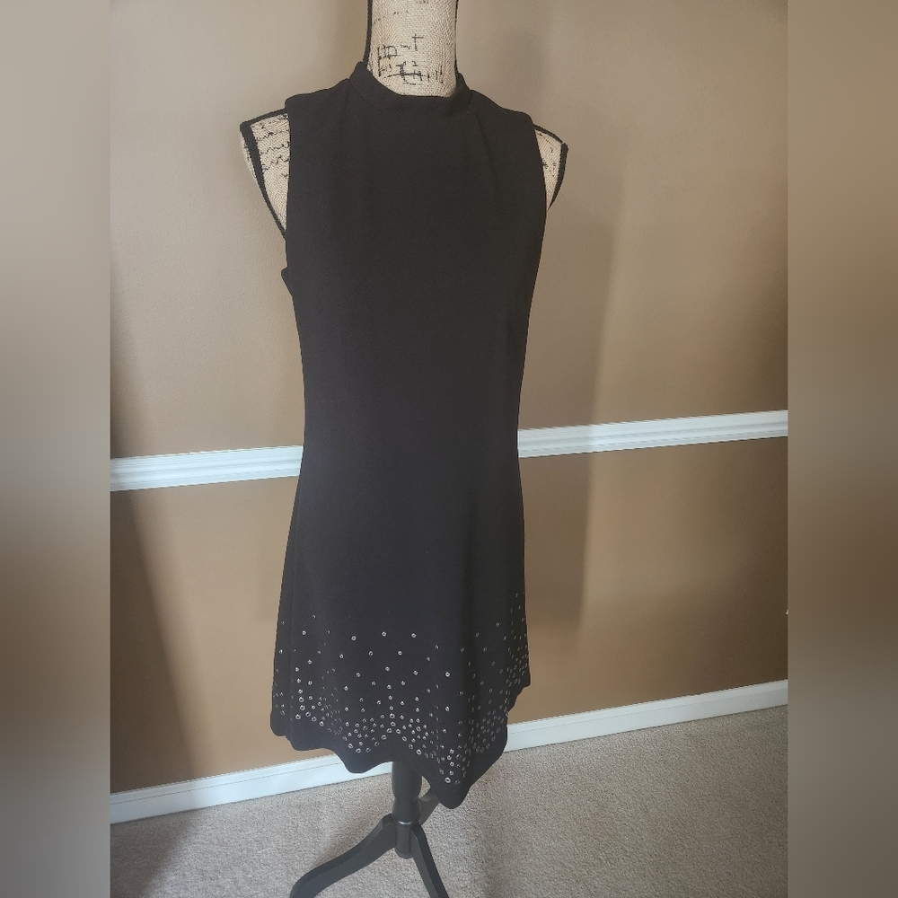 NWT Sleeveless Black Guess‎ Dress Studded Bottom Sz 10
